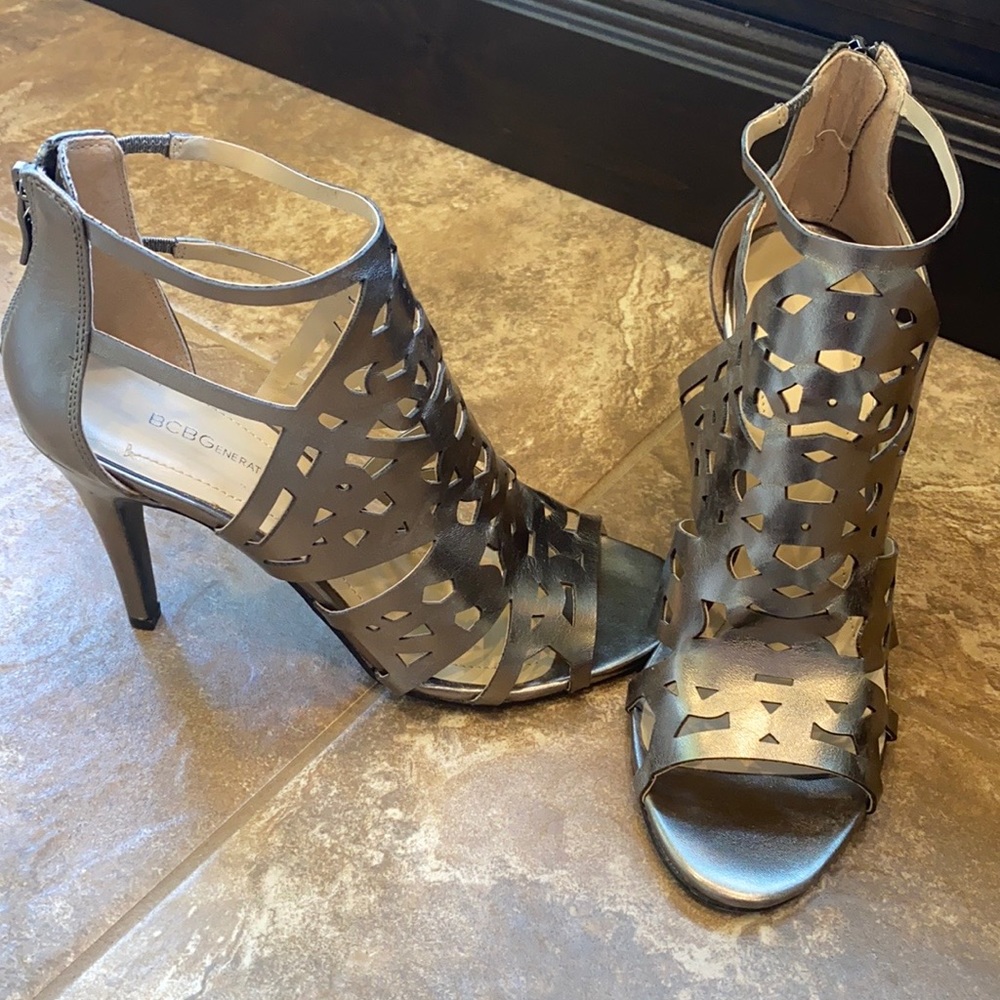BCBGeneration Metallic High Heel Dressy Sandals. Size 7.5. Excellent condition.